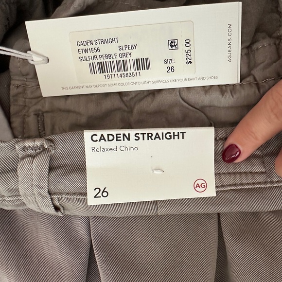 NWT AG Denim Caden Straight, Relaxed Chino, Sulphur Pebble Grey, size 26 - Picture 15 of 15